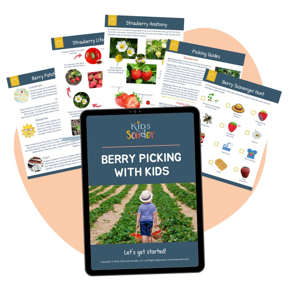 Berry Picking Guide with Kids Printable